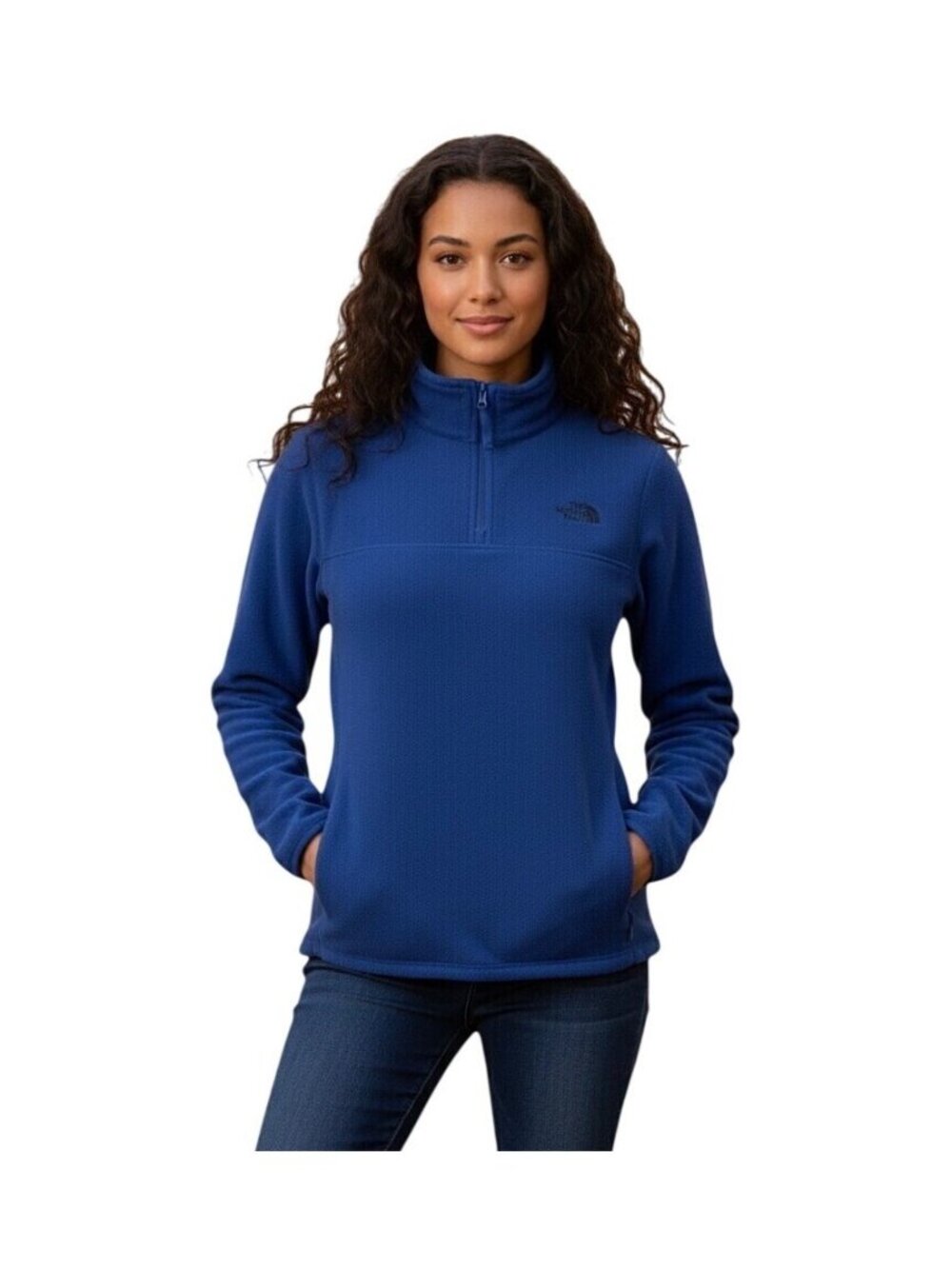 The North Face Blue 1/4 Zip Fleece Pullover | Athleisure 90s Minimalist Gorpcore